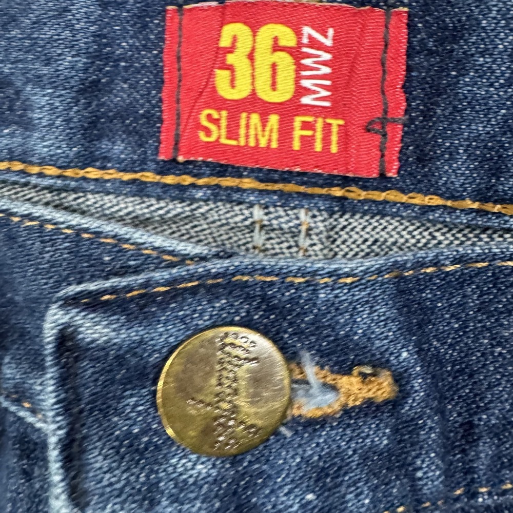 Wrangler Jeans Mens 38x32 36MWZPD Cowboy Cut Slim Western Heavyweight Rodeo Blue - Picture 4 of 15